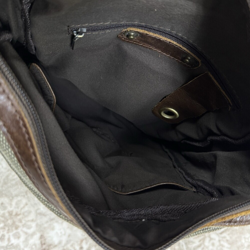 Carraig Donn Ireland Leather /Canvas Front Flap Messenger Shoulder Crossbody Bag - Picture 9 of 15